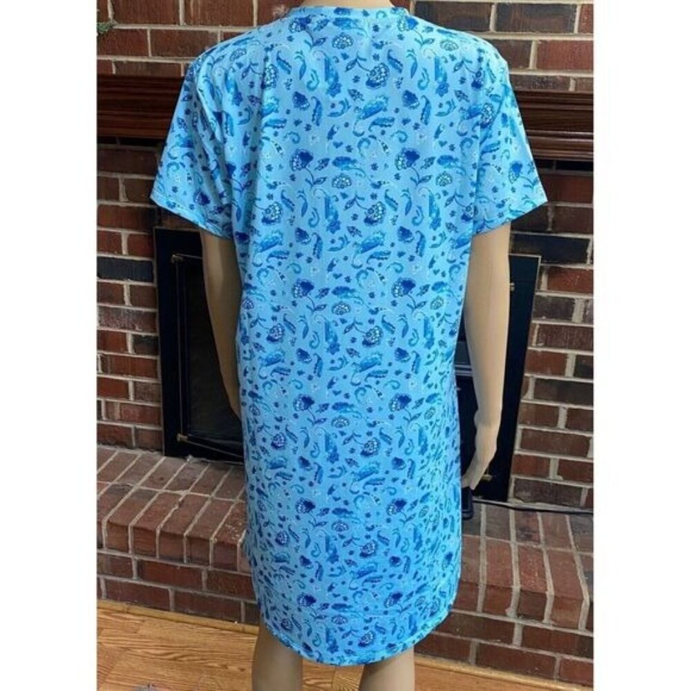 Women's Cabana Life Shift Dress Size M Short Sleeve Pockets Blue,UPF 50 New - Picture 10 of 16